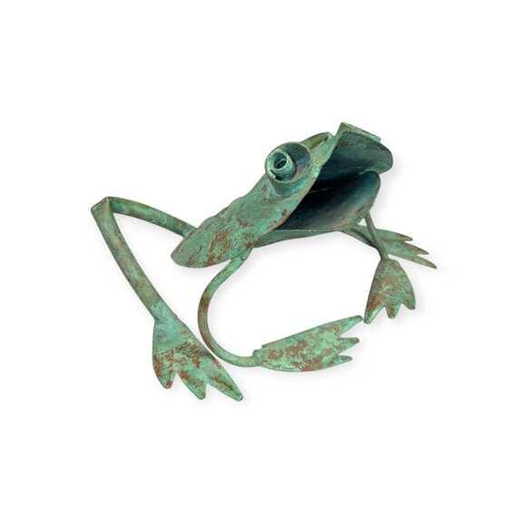 Unknown Other - Metal Green & Copper Colored Frog 8" Length